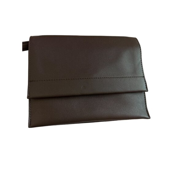 NWT Giani Bernini CrossbodyBrown Leather Flap Snap Credit Card Slots Zipper